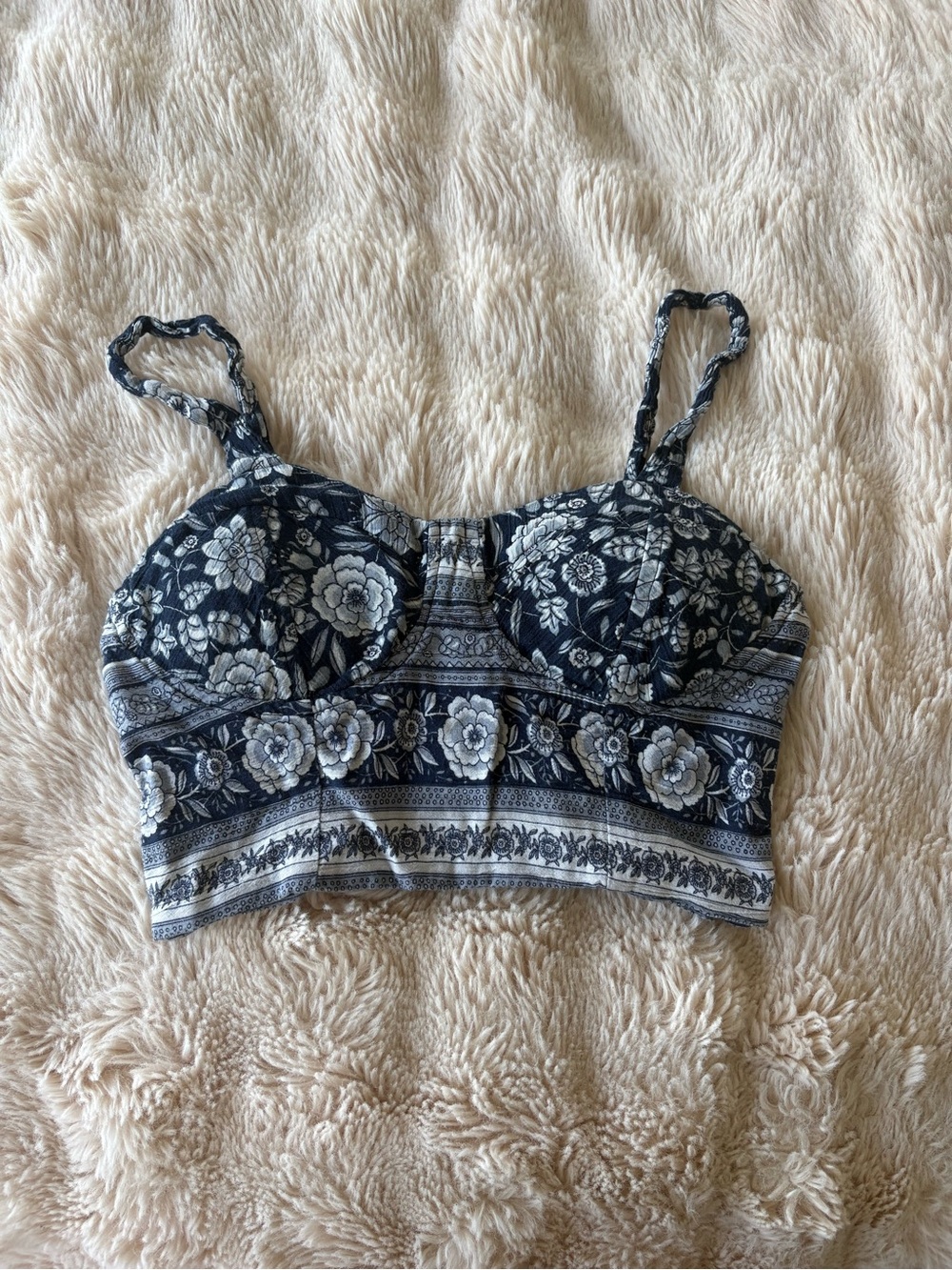 American Eagle Outfitters Floral Bustier Camisole - Black & White
